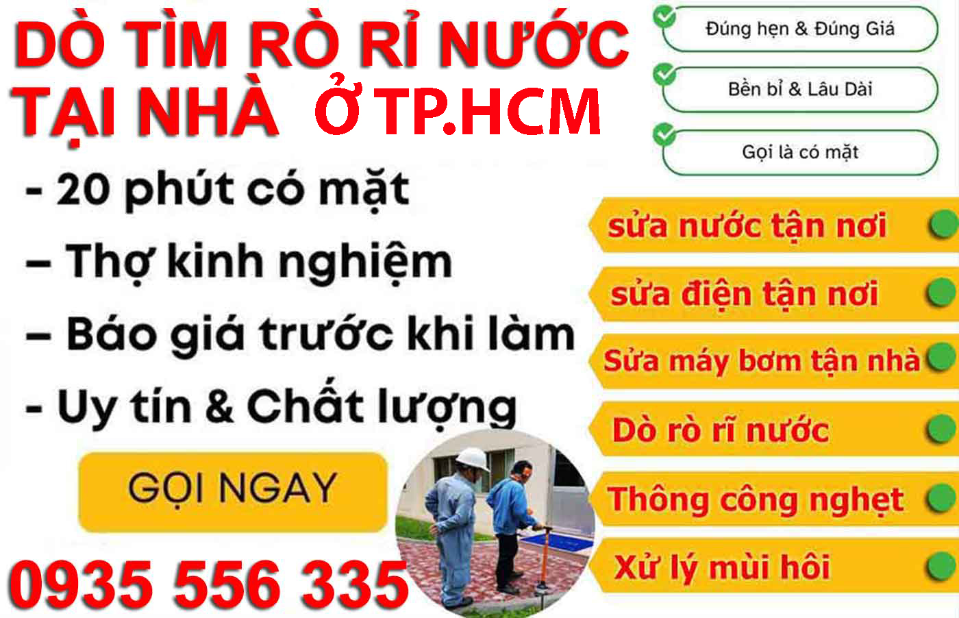 DÒ TÌM RÒ RĨ NƯỚC TẠI NHÀ Ở TP.HCM